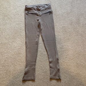 Zara Women's Taupe Leggings with Zipper Detail